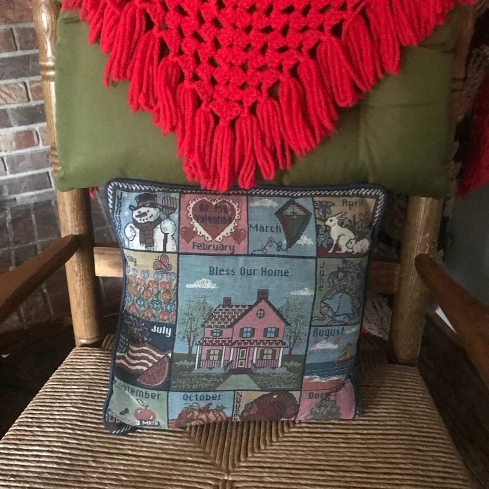 Rare Vintage Bless this Home Decoration Pillow